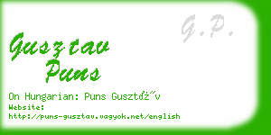 gusztav puns business card